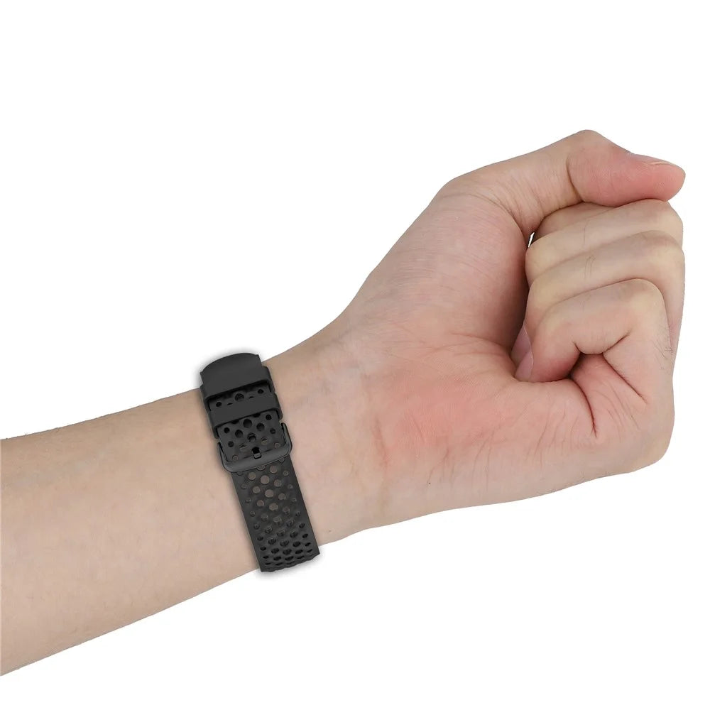 For Huami Amazfit Active Max Silicone Watch Strap Holes Design Breathable Sport Band - Orange - 5