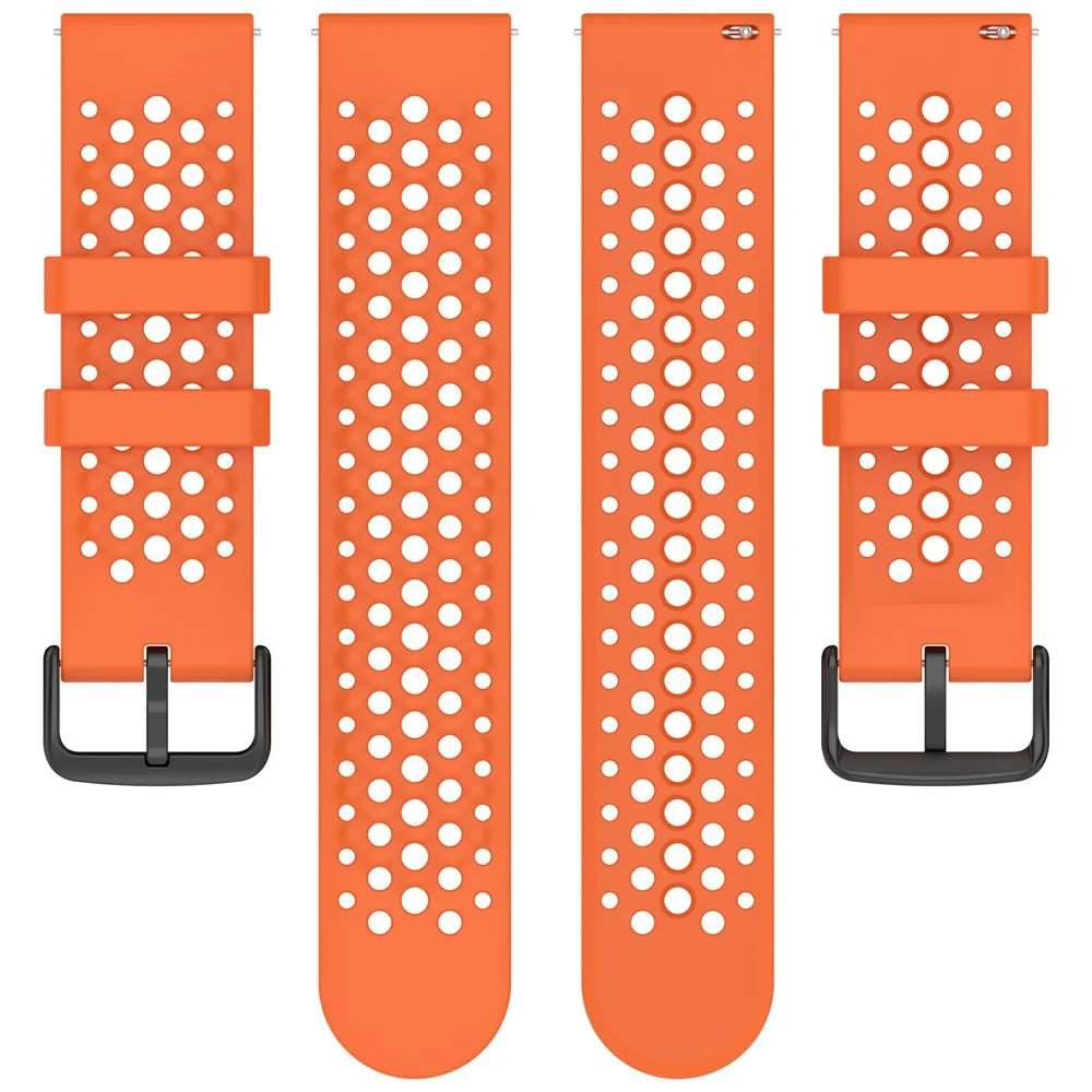 For Huami Amazfit Active Max Silicone Watch Strap Holes Design Breathable Sport Band - Orange - 6