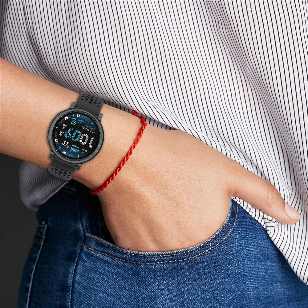 For Huami Amazfit Active Max Silicone Watch Strap Holes Design Breathable Sport Band - Orange - 7