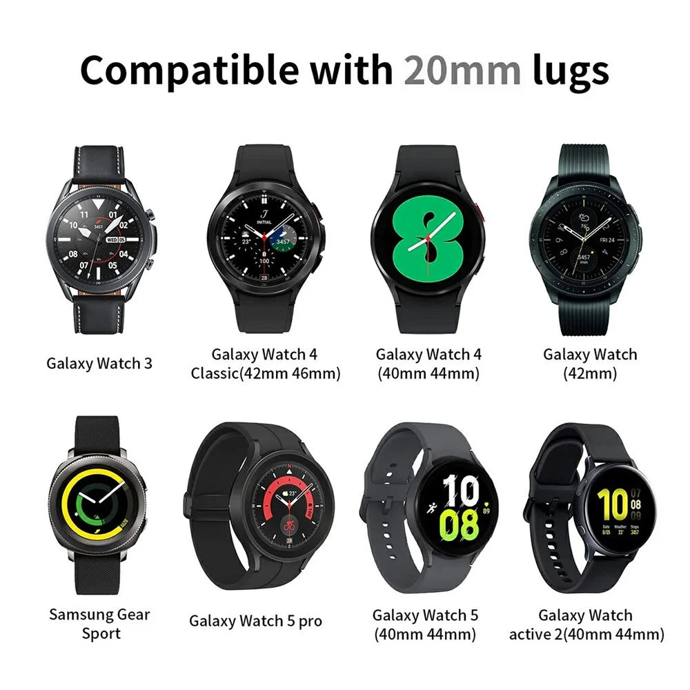 20mm Watch Band for Samsung Galaxy Watch7 / 6 / 5 / 4 44mm / 40mm Stainless Steel Metal Chain Adjustable Bracelet Strap - Silver - 5