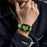 Glow In The Dark Strap for Apple Watch Ultra 3 2 1 49mm  /  Series 11 10 46mm  /  9 8 7 45mm  /  SE3 SE2 SE 6 5 4 44mm  /  3 2 1 42mm Magnetic Silicone Band - Black+Luminous Green - 4