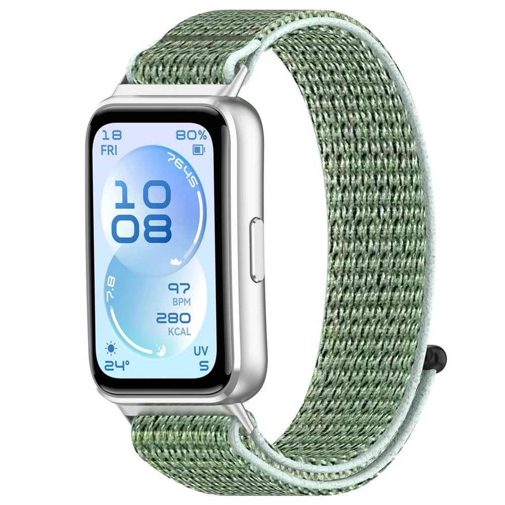 Nylon Loop Strap for Huawei Band 11 / 11 Pro / 11 NFC / 11 Pro NFC Magic Tape Sport Watch Band - Lake Green - 3