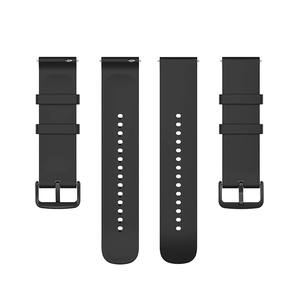 Soft Silicone Adjustable Smart Watch Band Replacement Strap 20mm for Samsung Galaxy Watch 5 / Watch 5 Pro / Watch4 Classic 46mm 42mm / Galaxy Watch4 44mm 40mm / Galaxy Watch3 41mm / Watch Active - Black - 4