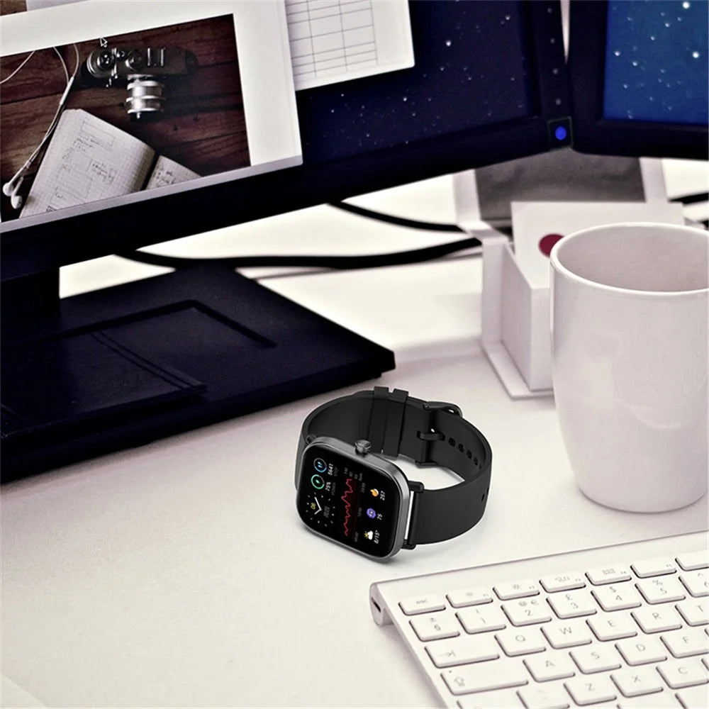 Soft Silicone Adjustable Smart Watch Band Replacement Strap 20mm for Samsung Galaxy Watch 5 / Watch 5 Pro / Watch4 Classic 46mm 42mm / Galaxy Watch4 44mm 40mm / Galaxy Watch3 41mm / Watch Active - Black - 7