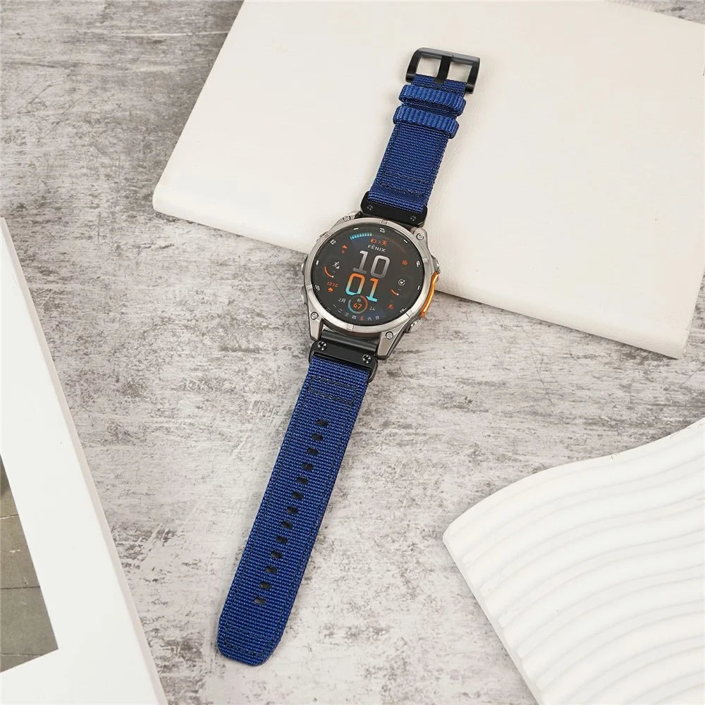 For Huami Amazfit T-Rex Ultra 2 Canvas Watch Band Military Style Wrist Strap - Sapphire - 2
