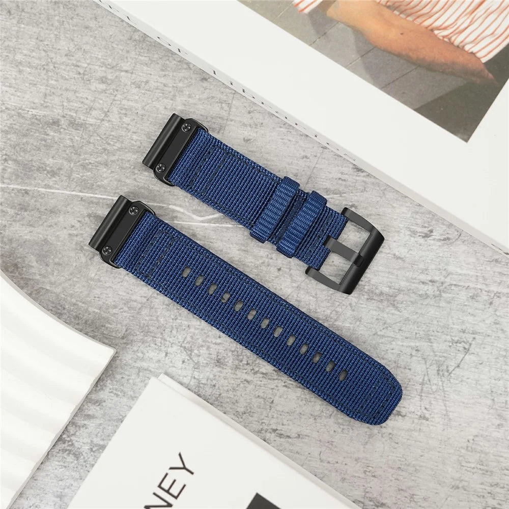 For Huami Amazfit T-Rex Ultra 2 Canvas Watch Band Military Style Wrist Strap - Sapphire - 3