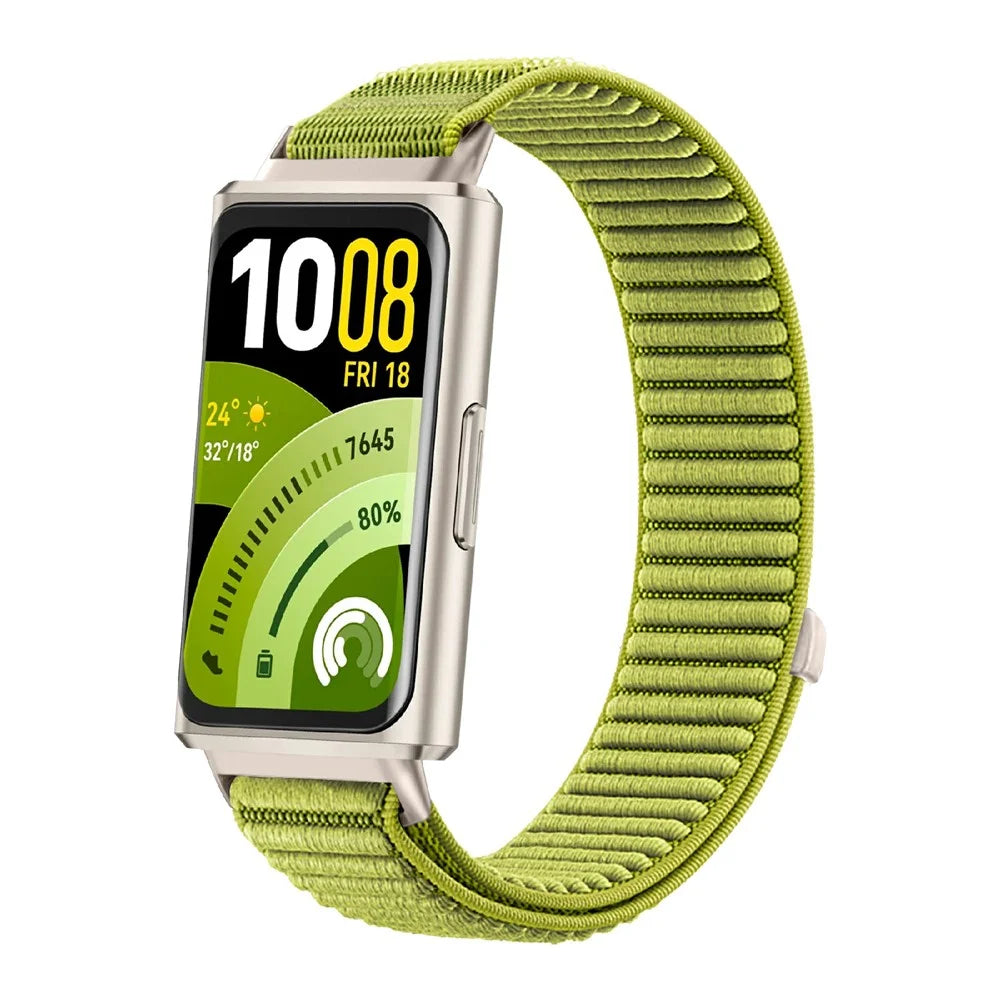 Woven Nylon Strap for Huawei Band 11 Pro  /  11 Magic Tape Watch Band Replacement Wristband - Green - 2