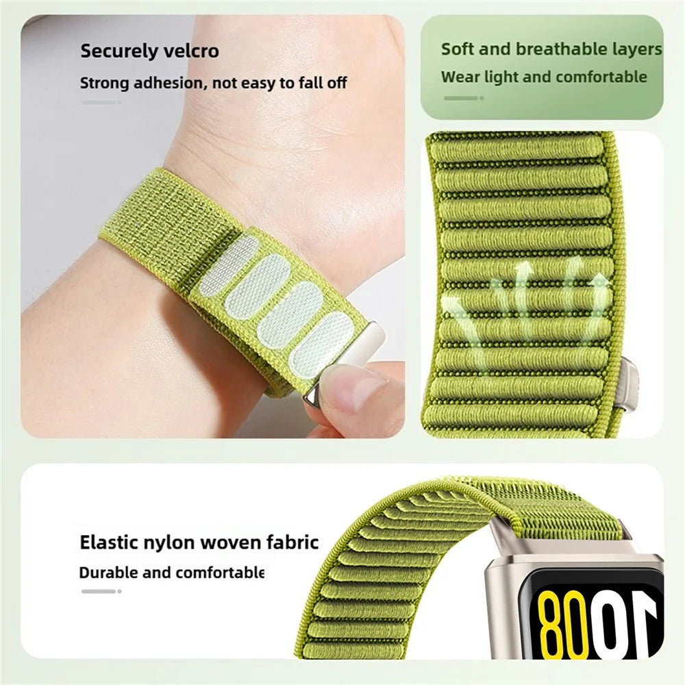 Woven Nylon Strap for Huawei Band 11 Pro  /  11 Magic Tape Watch Band Replacement Wristband - Green - 3