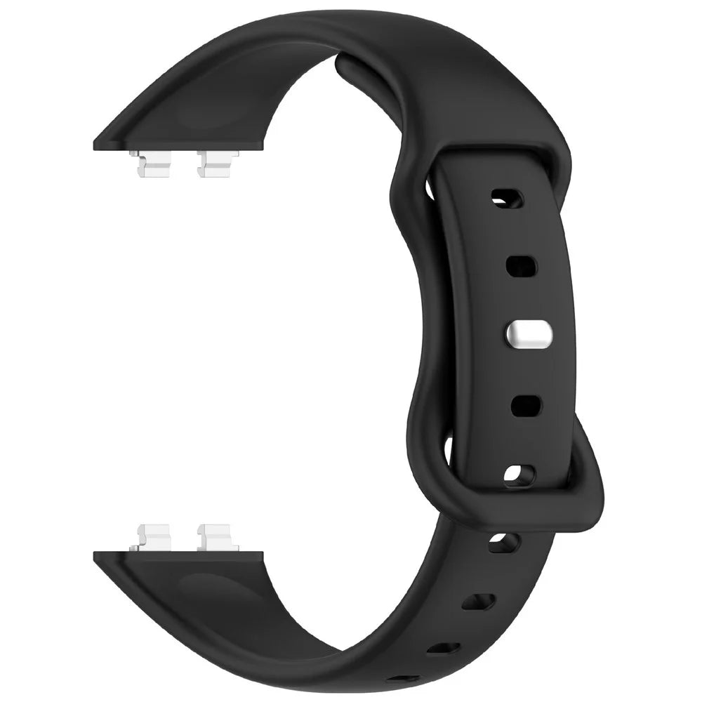 Silicone Watch Band for Huawei Band 11  /  11 Pro  /  11 NFC Wristband Multi-Hole Adjustable Replacement - Black - 1