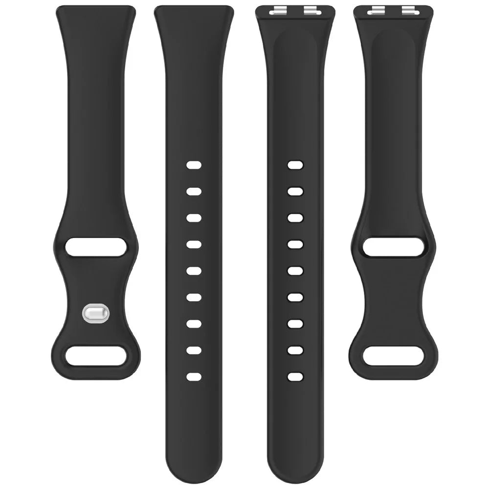 Silicone Watch Band for Huawei Band 11  /  11 Pro  /  11 NFC Wristband Multi-Hole Adjustable Replacement - Black - 3