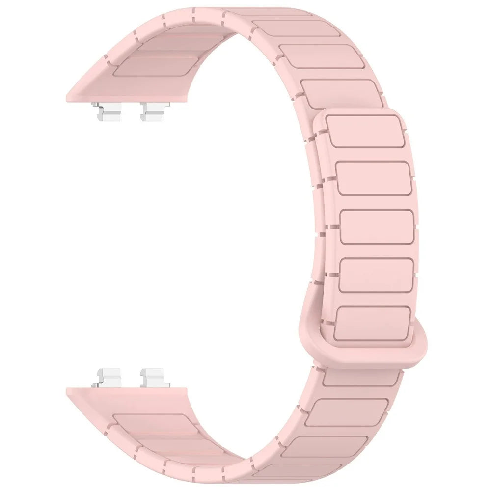 Silicone Strap with Magnetic Clasp for Huawei Band 11  /  11 NFC  /  11 Pro  /  11 Pro NFC Sports Watch Band Replacement - Pink - 1
