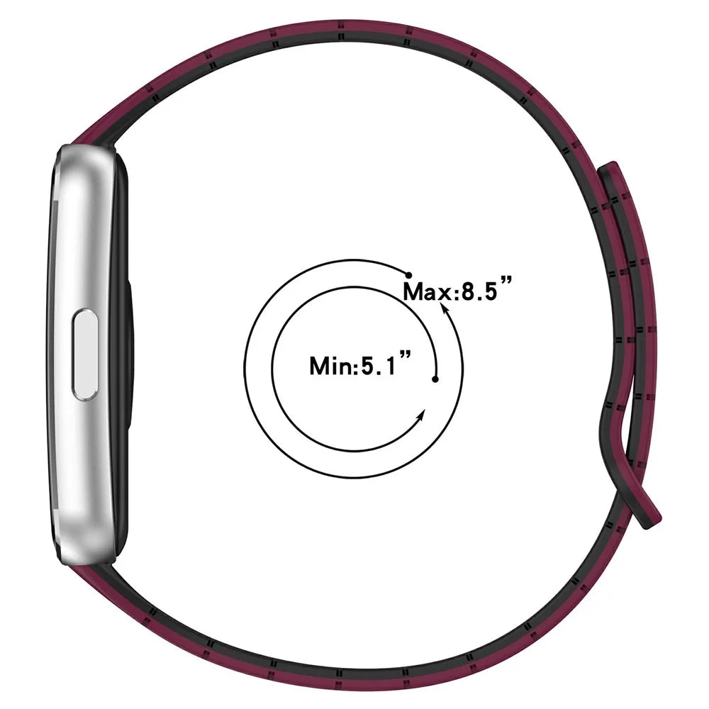 Silicone Strap with Magnetic Clasp for Huawei Band 11  /  11 NFC  /  11 Pro  /  11 Pro NFC Sports Watch Band Replacement - Pink - 4