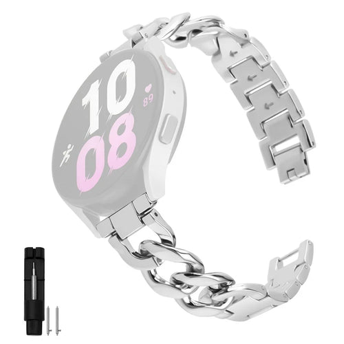 22mm Watch Band for Huawei Watch GT 5 Pro 46mm / GT 5 46mm / GT 4 46mm Stainless Steel Metal Chain Adjustable Bracelet Strap - Silver - 1
