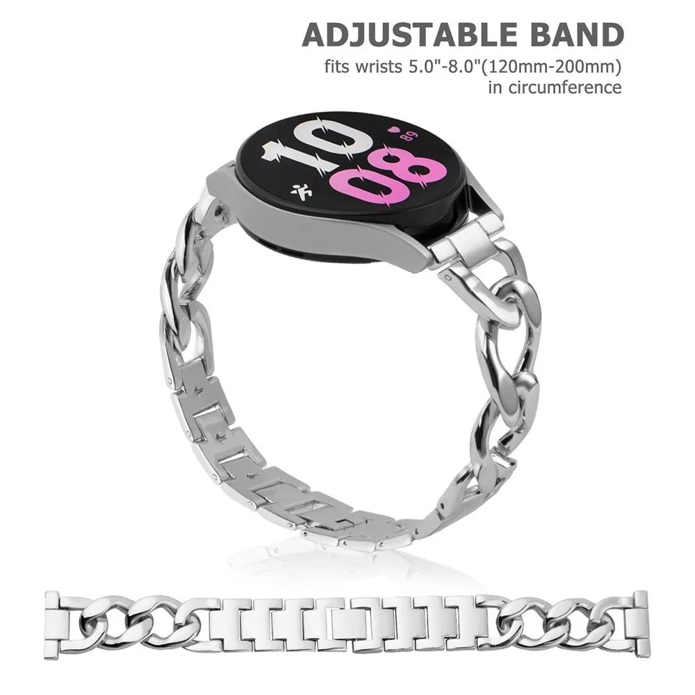 22mm Watch Band for Huawei Watch GT 5 Pro 46mm / GT 5 46mm / GT 4 46mm Stainless Steel Metal Chain Adjustable Bracelet Strap - Silver - 3