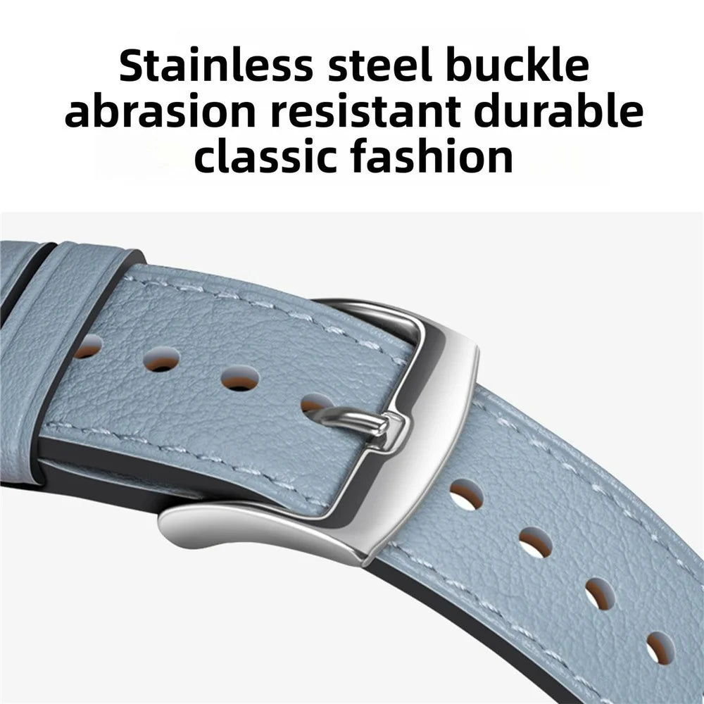 22mm Genuine Cow Strap for Xiaomi Watch S5 / Huawei Watch GT 6 46mm / GT 5 46mm Stainless Steel Buckle Watch Band - White - 4