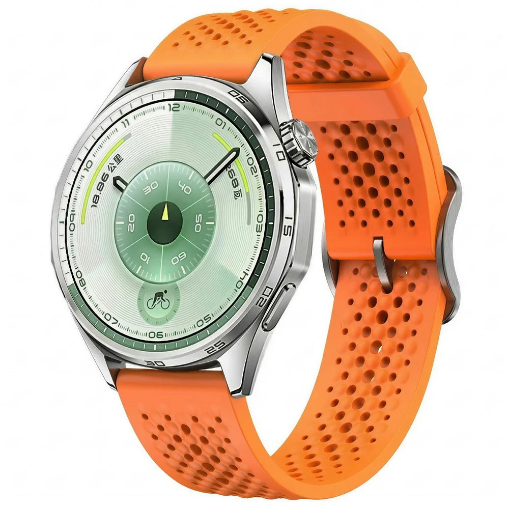 22mm Hollow Silicone Strap for Huawei Watch GT 6 46mm / GT 5 46mm / GT 5 Pro 46mm Breathable Watch Band - Orange - 2