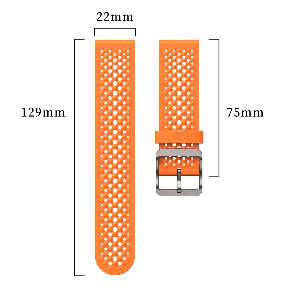 22mm Hollow Silicone Strap for Huawei Watch GT 6 46mm / GT 5 46mm / GT 5 Pro 46mm Breathable Watch Band - Orange - 5