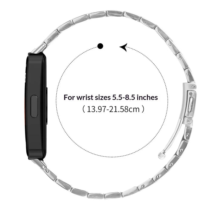 For Huawei Band 11 / 11 Pro Bat Design Watch Strap Stainless Steel Adjustable Band with Folding Clasp - Silver - 6
