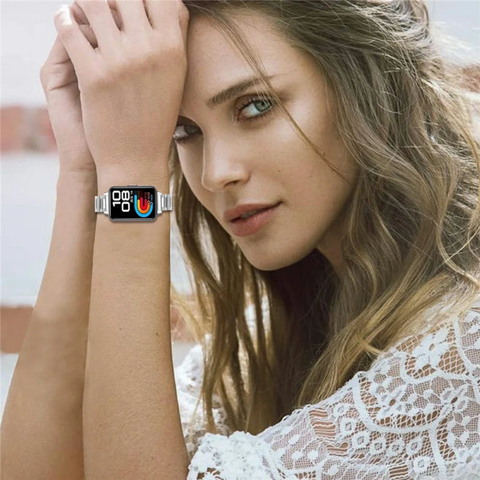 For Huawei Band 11 / 11 Pro Watch Band Butterfly Clasp Stainless Steel Strap - Silver - 4