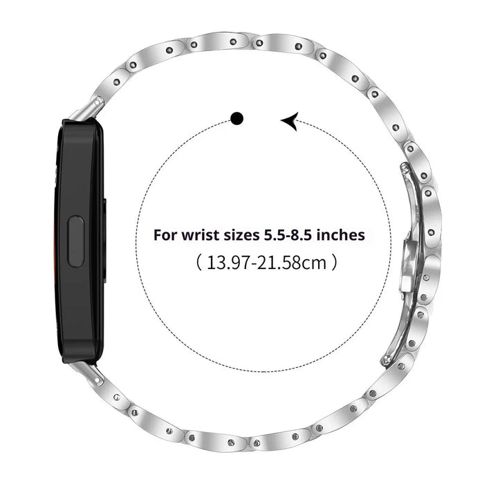 For Huawei Band 11 / 11 Pro Watch Band Butterfly Clasp Stainless Steel Strap - Silver - 6