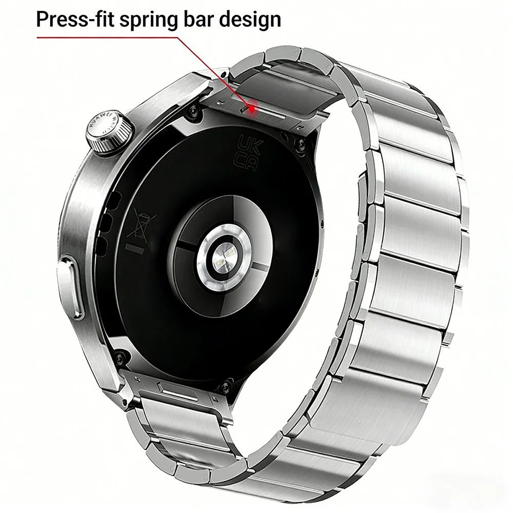 For Huawei Watch 4 Pro Magnetic Watch Strap Stainless Steel Metal Band with Press Quick Release Connector - Titanium - 4
