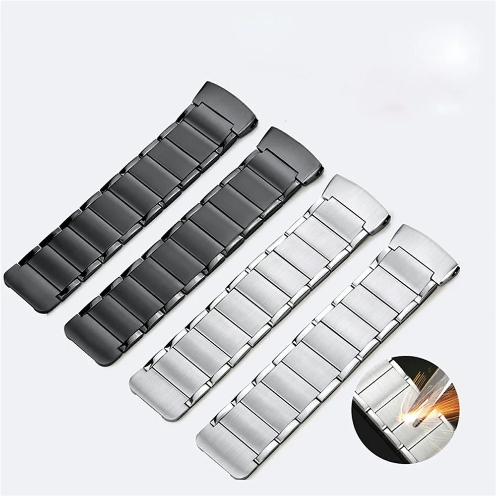 For Huawei Watch 4 Pro Magnetic Watch Strap Stainless Steel Metal Band with Press Quick Release Connector - Titanium - 6