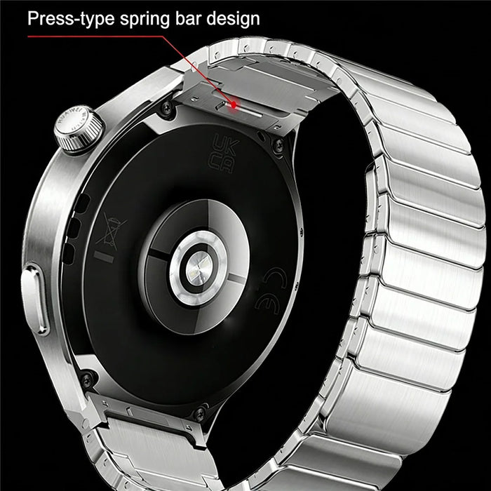For Huawei Watch 4 Pro Stainless Steel Band Magnetic Quick Release Metal Watch Strap - Titanium - 4