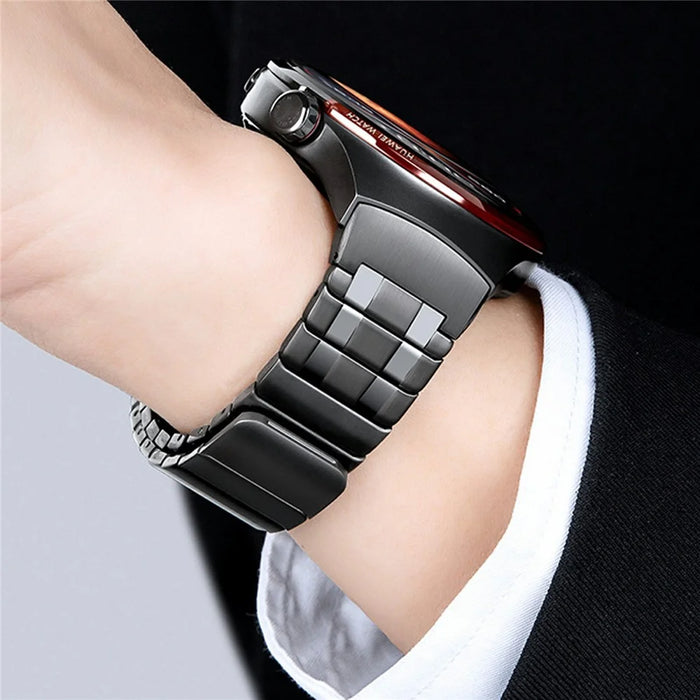 For Huawei Watch 4 Pro Stainless Steel Band Magnetic Quick Release Metal Watch Strap - Titanium - 7