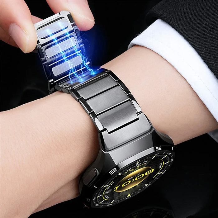 For Huawei Watch GT 6 Pro 46mm Stainless Steel Strap  Magnetic Buckle Quick Release Metal Watch Band - Titanium Grey - 5