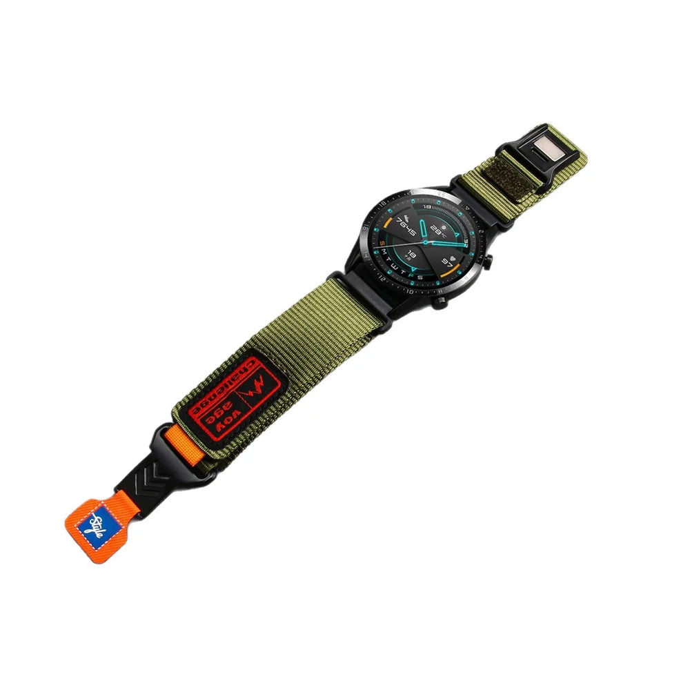 Sport Woven Nylon Strap for Apple Watch Ultra 3 2 1 49mm / Series 11 10 46mm / 9 8 7 45mm / SE3 SE2 SE 6 5 4 44mm / 3 2 1 42mm Magnetic Wristband - Green - 3
