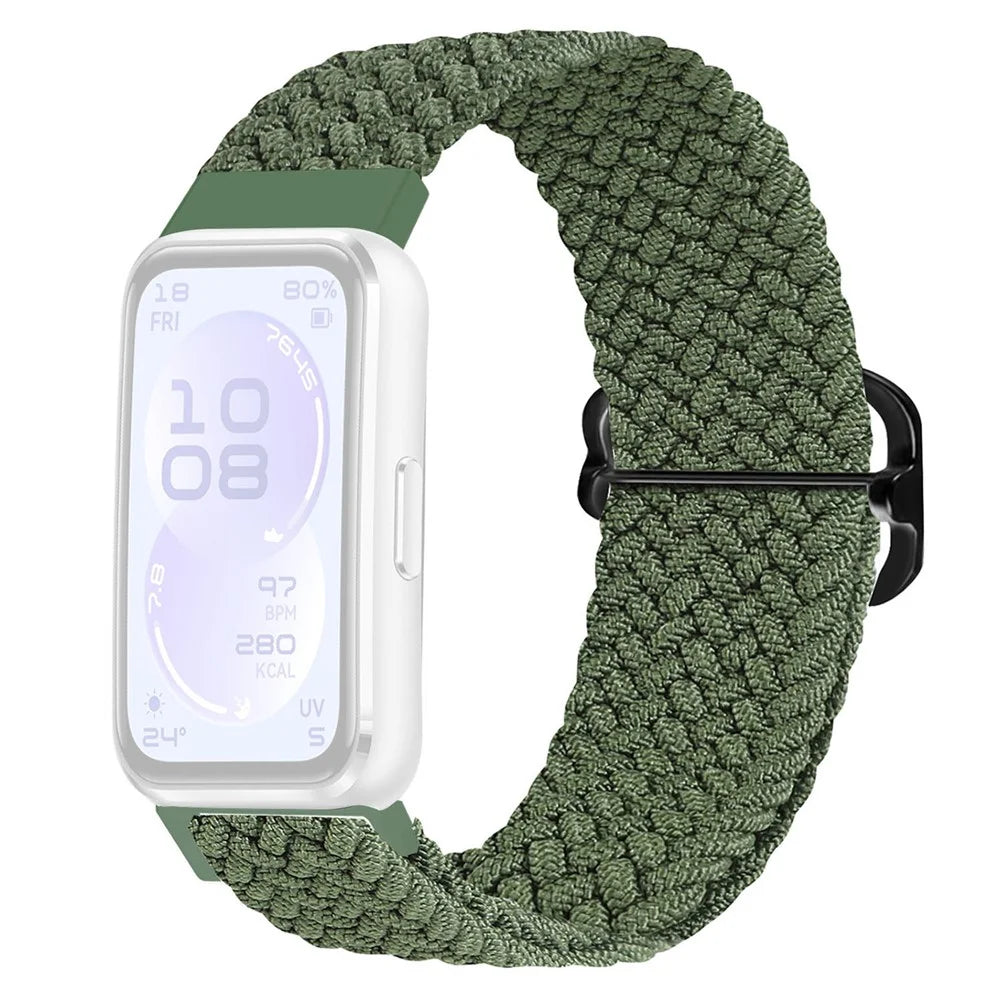 Nylon Strap for Huawei Band 11 Pro NFC / 11 NFC / 11 Pro / 11 Woven Sport Band with Adjustable Buckle - Green - 1