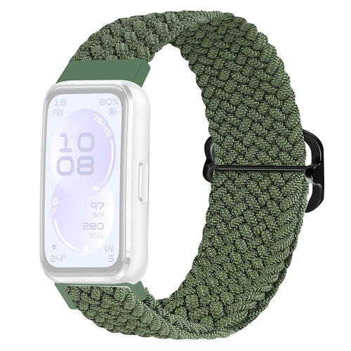 Nylon Strap for Huawei Band 11 Pro NFC / 11 NFC / 11 Pro / 11 Woven Sport Band with Adjustable Buckle - Green - 1