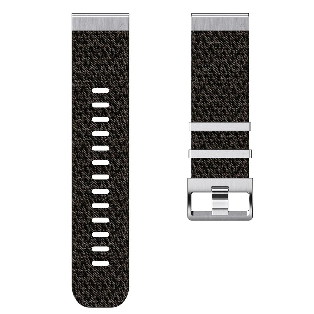 Woven Nylon Strap for Garmin Fenix 8 Pro AMOLED 47mm / Fenix 8 47mm / Fenix E 47mm 22mm Quick Release Striped Watch Band - Camouflage Black - 4