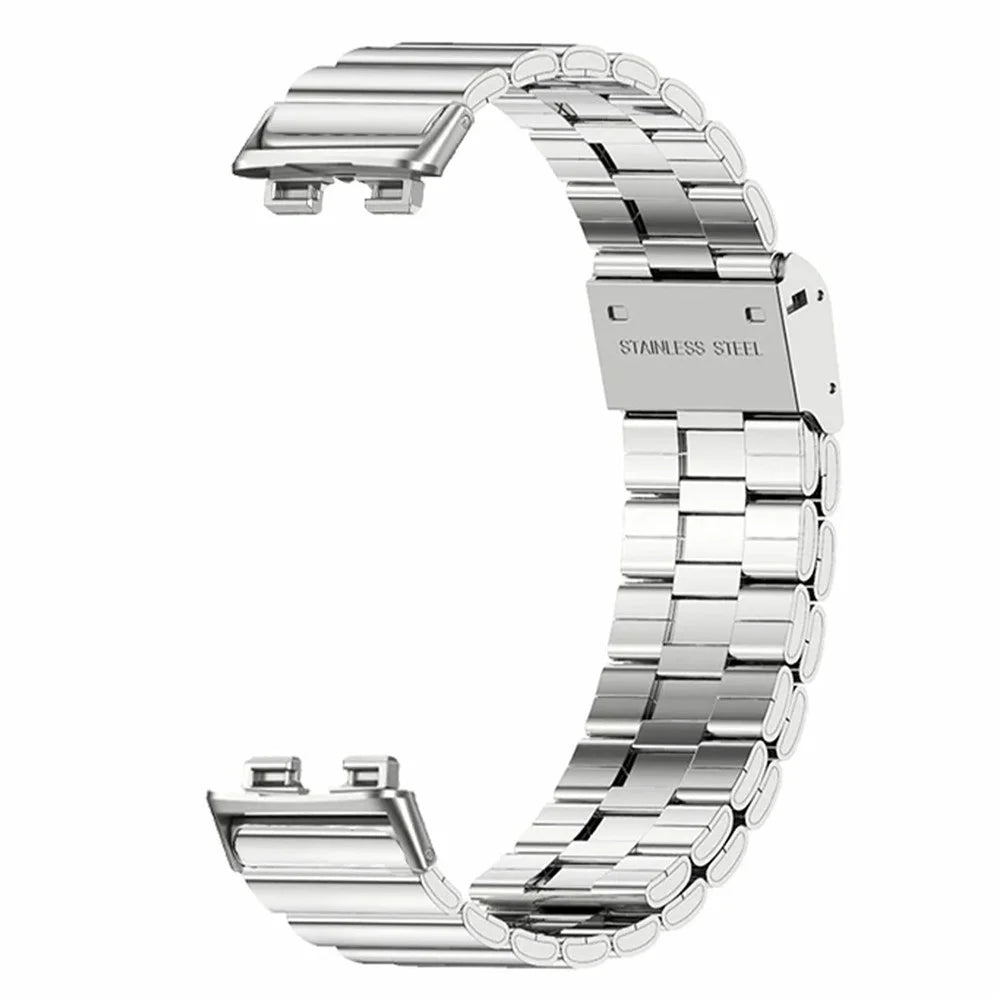 Bamboo Link Strap for Huawei Band 11 Pro NFC / 11 NFC / 11 Pro / 11 Stainless Steel Metal Watch Band Replacement - Silver - 1