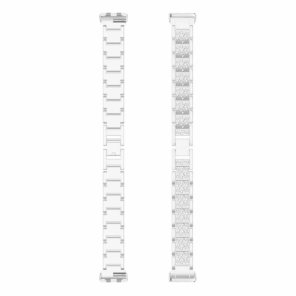 Metal Strap for Huawei Band 11 Pro NFC / 11 NFC / 11 Pro / 11 Rhinestone Stainless Steel Watch Band Replacement - Silver - 4