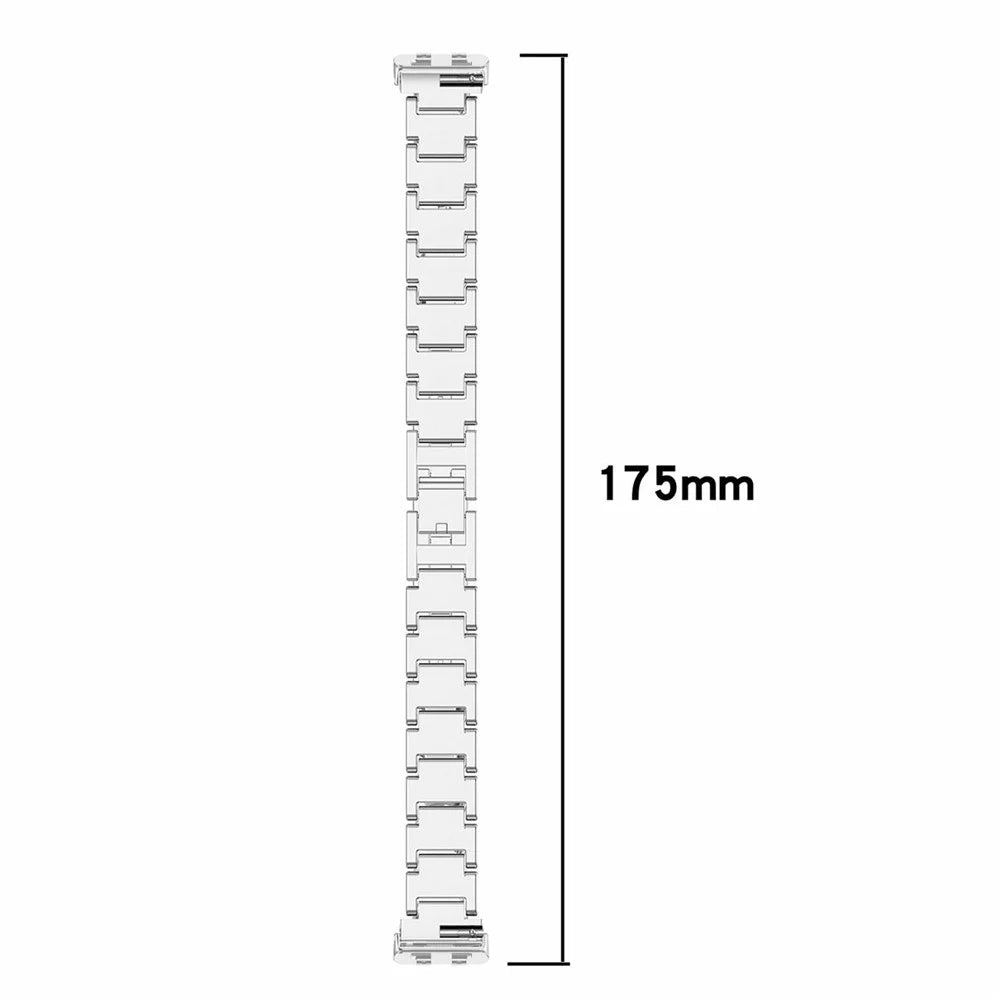 Metal Strap for Huawei Band 11 Pro NFC / 11 NFC / 11 Pro / 11 Rhinestone Stainless Steel Watch Band Replacement - Silver - 7
