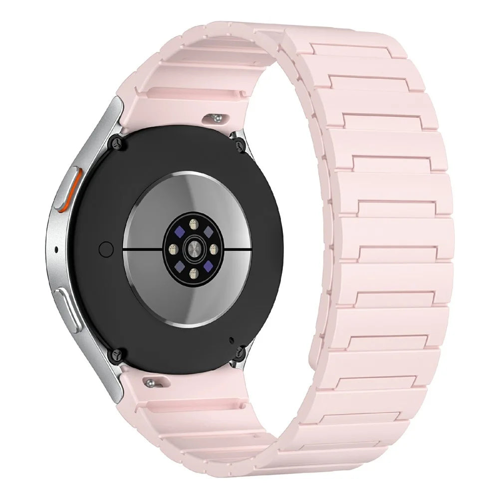 Magnetic Buckle Watch Strap for Samsung Galaxy Watch7 / Watch6 / Watch5 / Watch4 Silicone Sport Band - Pink - 1