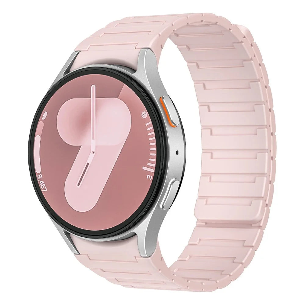 Magnetic Buckle Watch Strap for Samsung Galaxy Watch7 / Watch6 / Watch5 / Watch4 Silicone Sport Band - Pink - 2