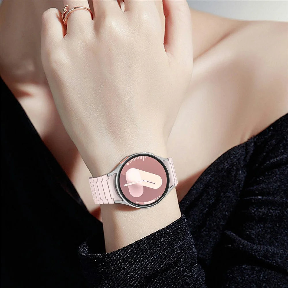 Magnetic Buckle Watch Strap for Samsung Galaxy Watch7 / Watch6 / Watch5 / Watch4 Silicone Sport Band - Pink - 5