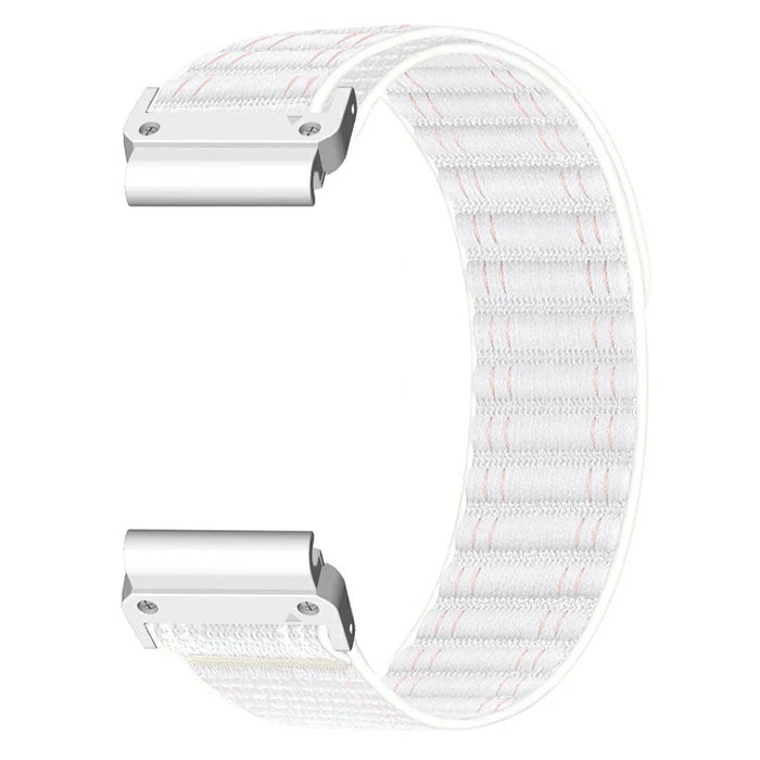 For Huami Amazfit T-Rex Ultra 2 26mm Wave Pattern Watch Band Replacement Nylon Strap - White Pink / White - 3