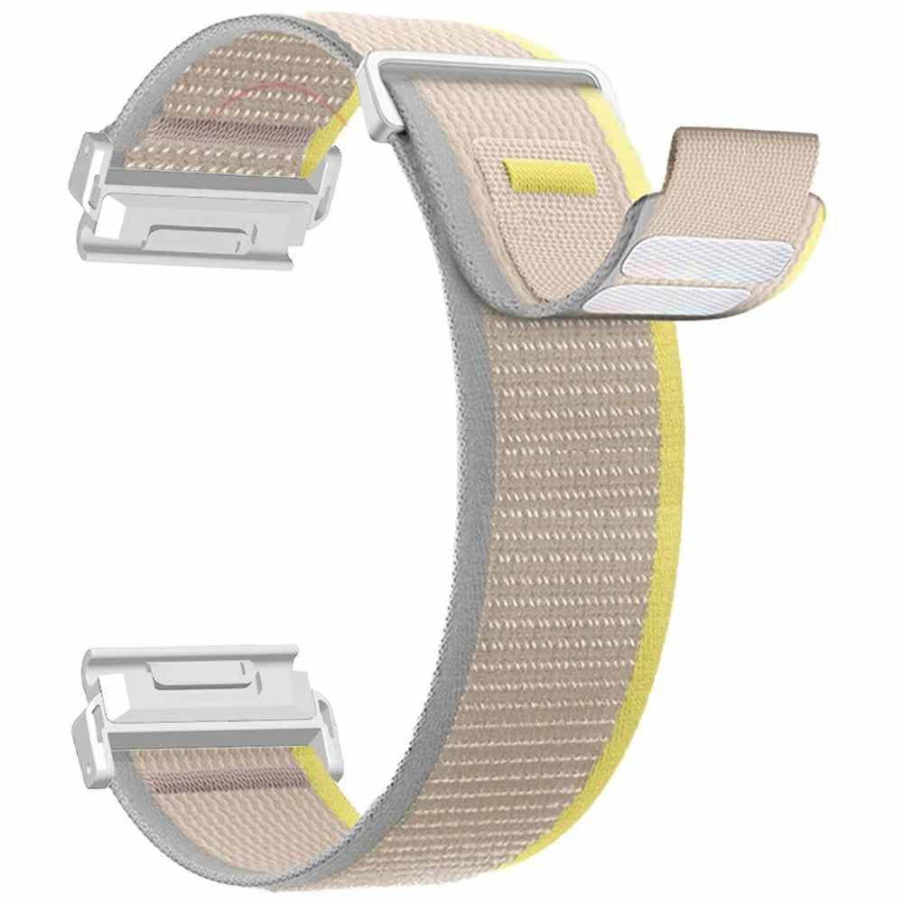 For Huami Amazfit T-Rex Ultra 2 26mm Nylon Watch Strap Loop Fastener Wrist Band with PC Connector - Orange / Grey / Orange Connector - 7