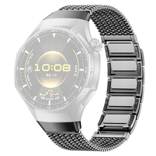 For Huawei Watch GT 6 Pro 46mm Press-type Spring Bar Strap Magnetic Stainless Steel Watch Band - Titanium Grey - 1