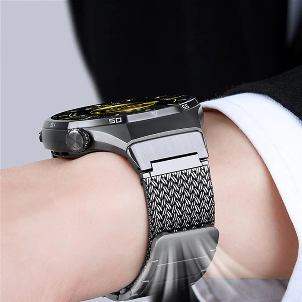 For Huawei Watch GT 6 Pro 46mm Press-type Spring Bar Strap Magnetic Stainless Steel Watch Band - Titanium Grey - 7