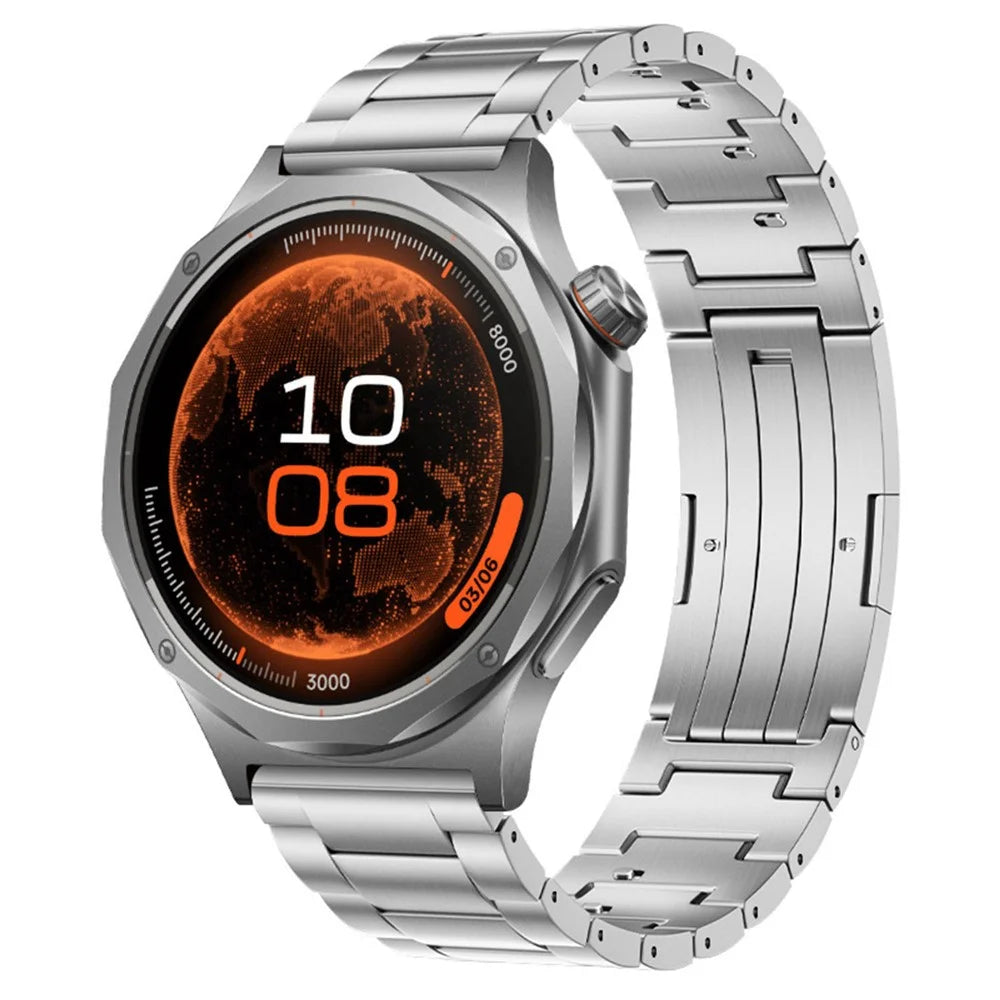 22mm Titanium Watch Band for Oppo Watch X3 / Huawei Watch GT 6 46mm / GT 5 46mm Quick Release Three Bead Metal Strap - Silver - 2