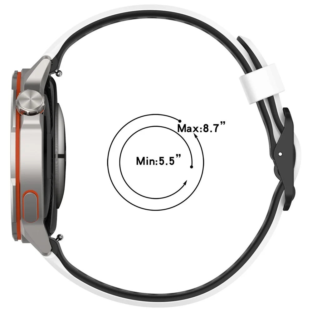 20mm Dual Color Silicone Band for Samsung Galaxy Watch7 44mm / 40mm / Watch6 Classic 47mm / 43mm Breathable Holes Watch Strap - White / Black - 4