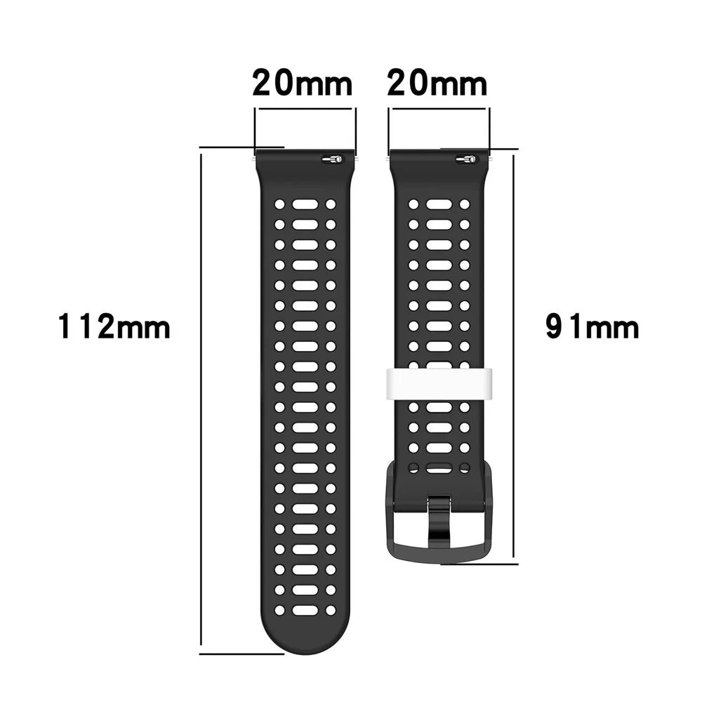 20mm Dual Color Silicone Band for Samsung Galaxy Watch7 44mm / 40mm / Watch6 Classic 47mm / 43mm Breathable Holes Watch Strap - White / Black - 5