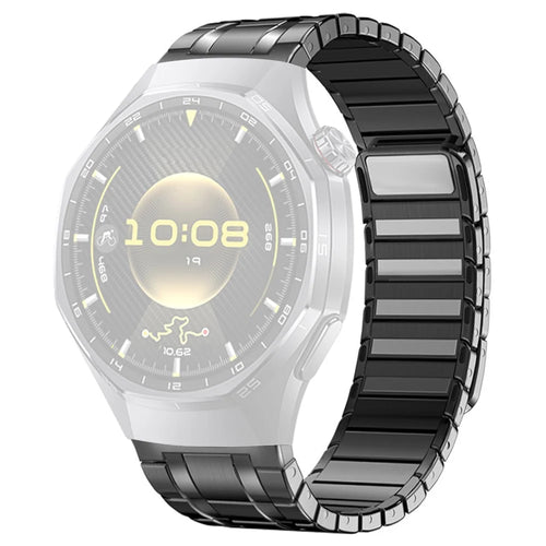 For Huawei Watch GT 6 Pro 46mm Stainless Steel Band Magnetic Quick Release Metal Watch Strap - Black - 1