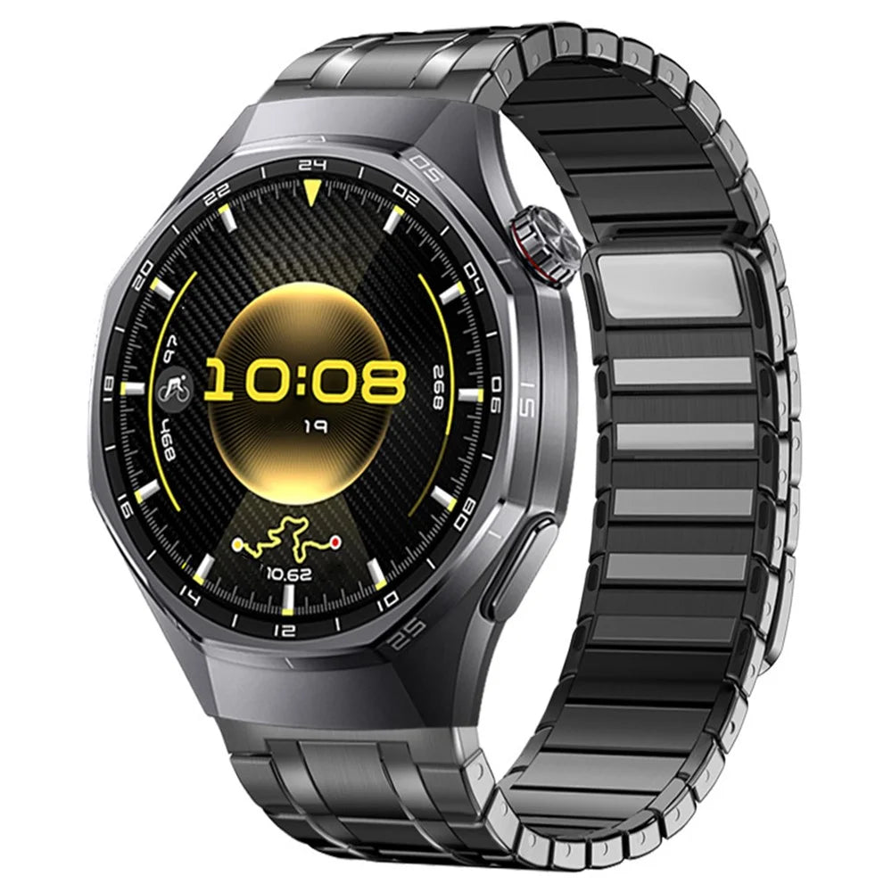 For Huawei Watch GT 6 Pro 46mm Stainless Steel Band Magnetic Quick Release Metal Watch Strap - Black - 2