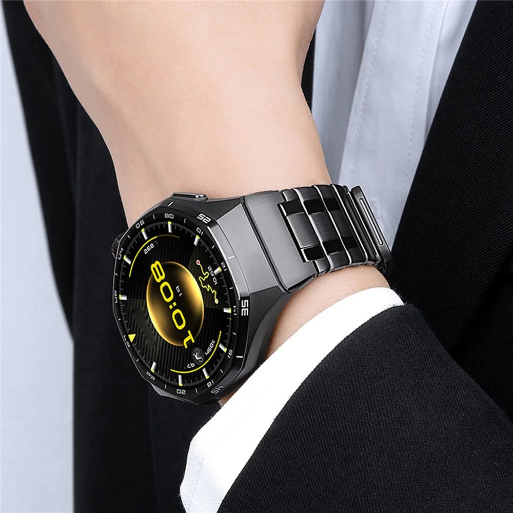 For Huawei Watch GT 6 Pro 46mm Stainless Steel Band Magnetic Quick Release Metal Watch Strap - Black - 4