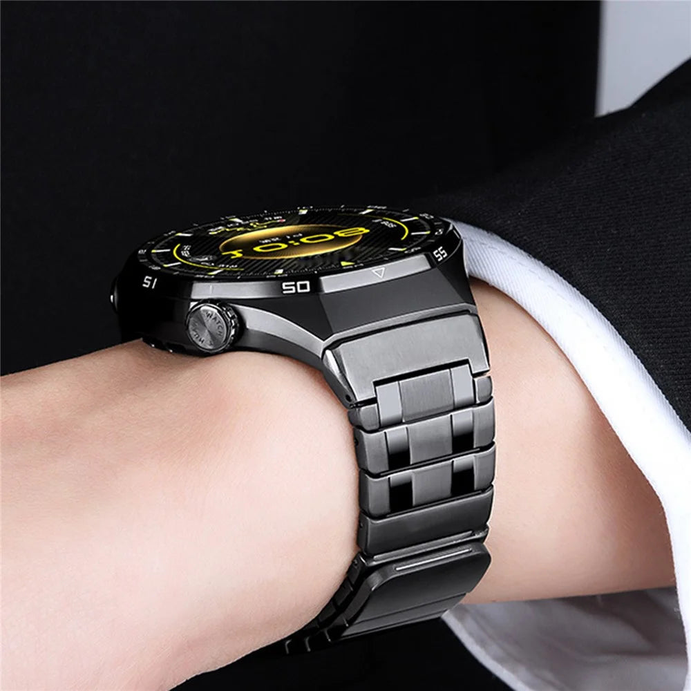 For Huawei Watch GT 6 Pro 46mm Stainless Steel Band Magnetic Quick Release Metal Watch Strap - Black - 6